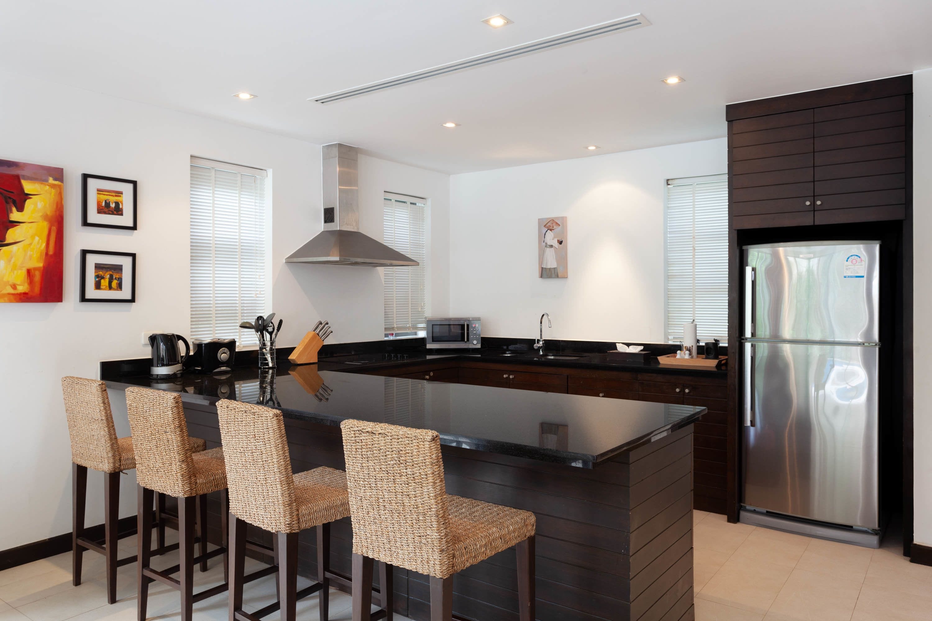 duplex, 3 bedrooms, private pool | private kitchen | fridge, microwave, stovetop, dishwasher