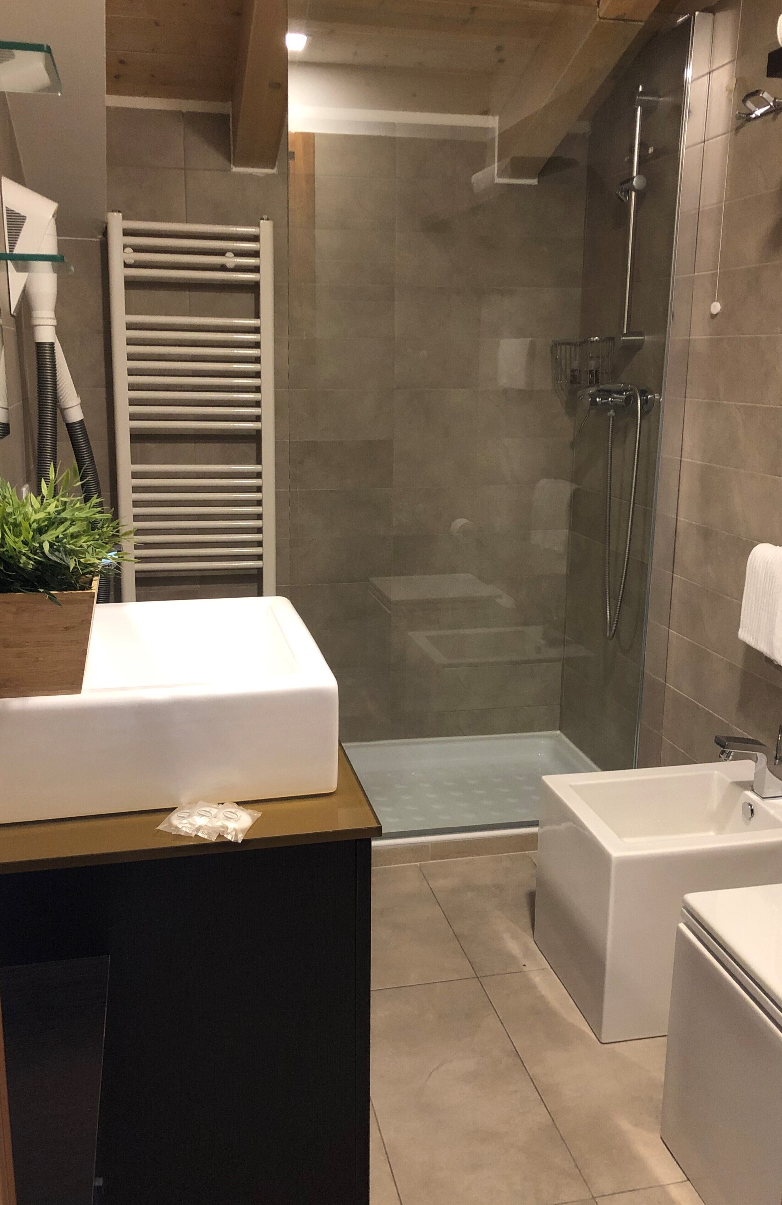junior suite, balcony | bathroom | hair dryer, bidet, towels