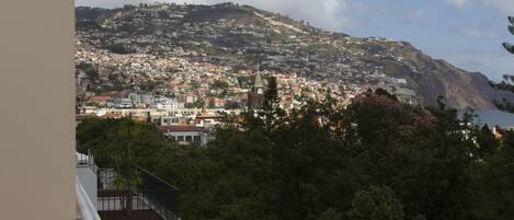 Une ville côtière caractérisée par une colline imposante, des immeubles d’habitation denses et une vue sur la mer.