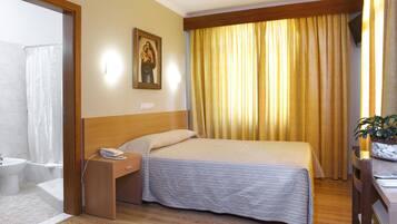 Hypo-allergenic bedding, desk, blackout curtains, soundproofing