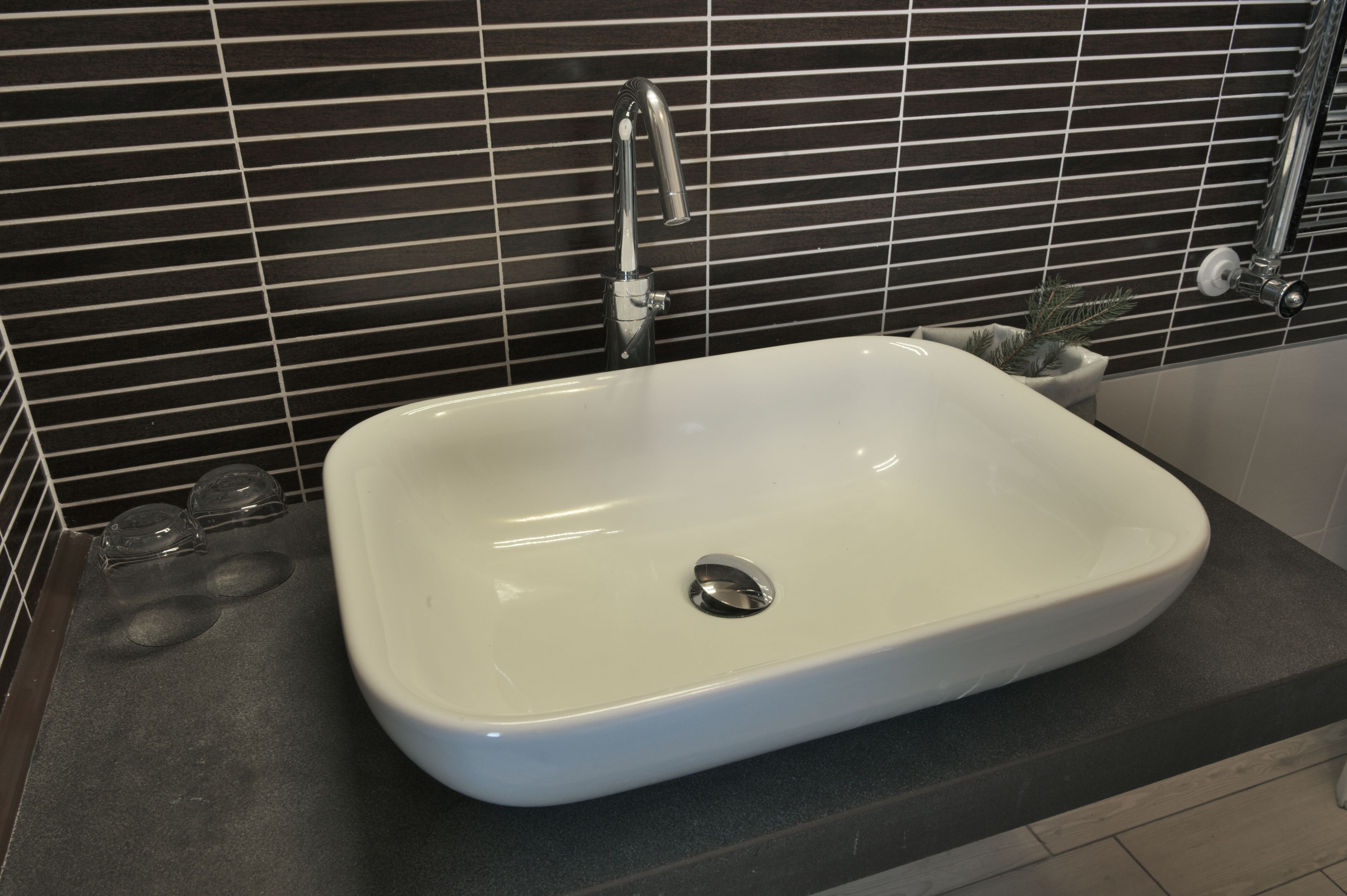 superior double room | bathroom | hair dryer, towels