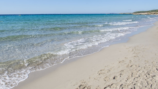 A beach with clear blue water and a sandy shore. - Hamilton Court  Apartamentos (Es Migjorn Gran)