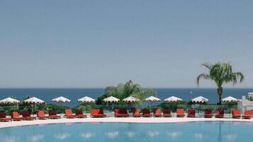 2 outdoor pools, open 10:00 AM to 8:00 PM, pool umbrellas, sun loungers