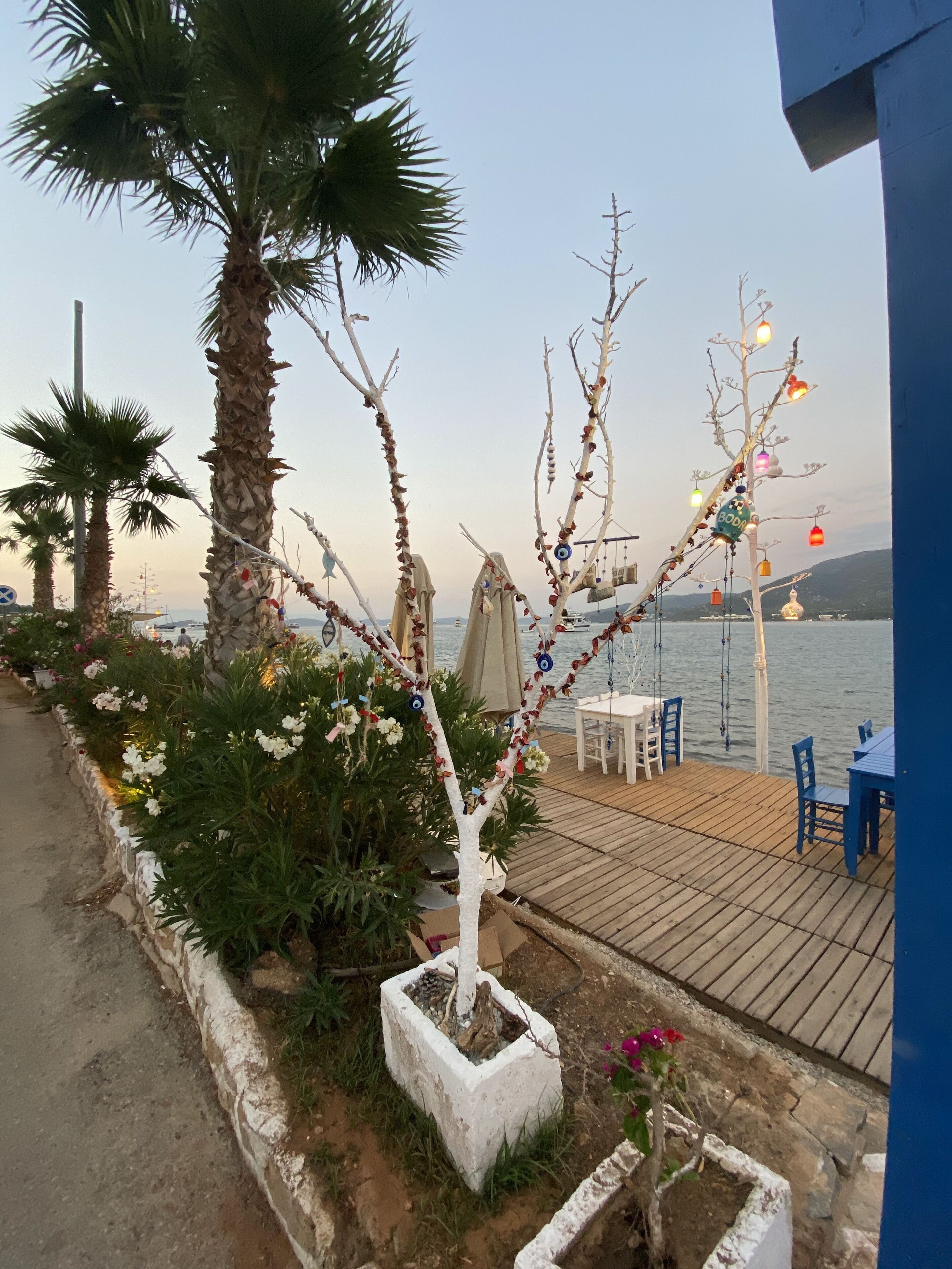 beach nearby, sun-loungers, beach umbrellas