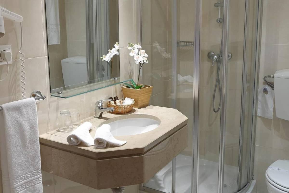 free toiletries, hair dryer, towels, soap