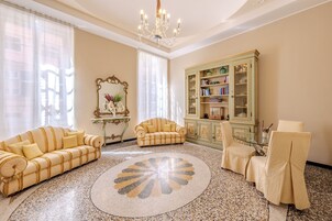 32-inch flat-screen TV with satellite channels, TV