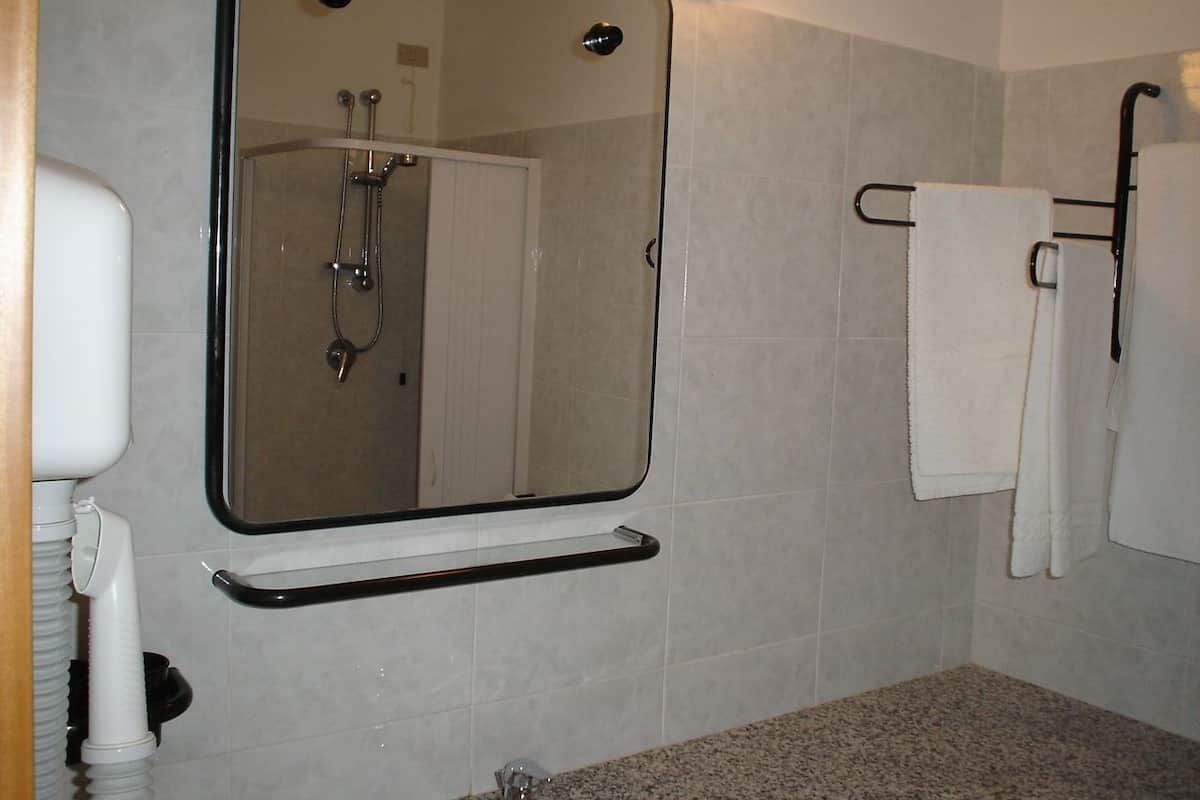 Een douche, een regendouche, een haardroger