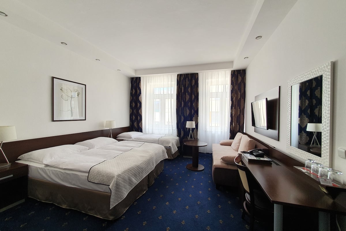 华丽三人房 | 迷你吧、客房内保险箱、办公桌、熨斗/熨板