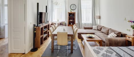 107-cm LCD TV with satellite channels, TV, DVD player