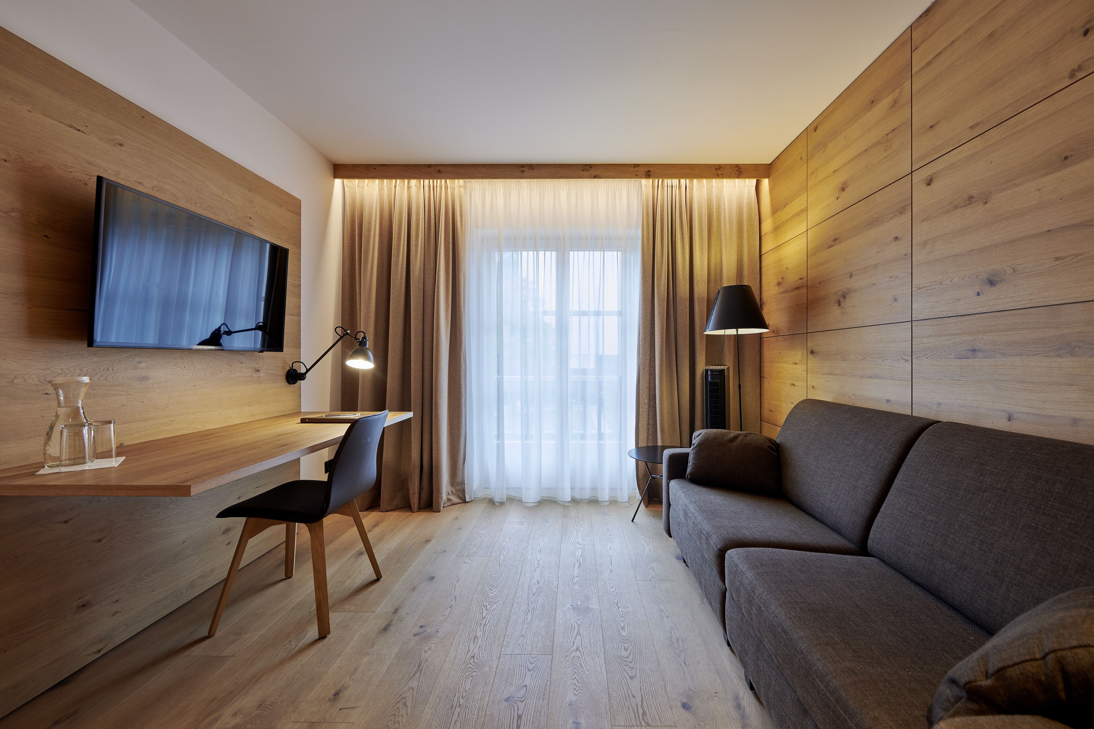 city chalet | living area | flat-screen tv