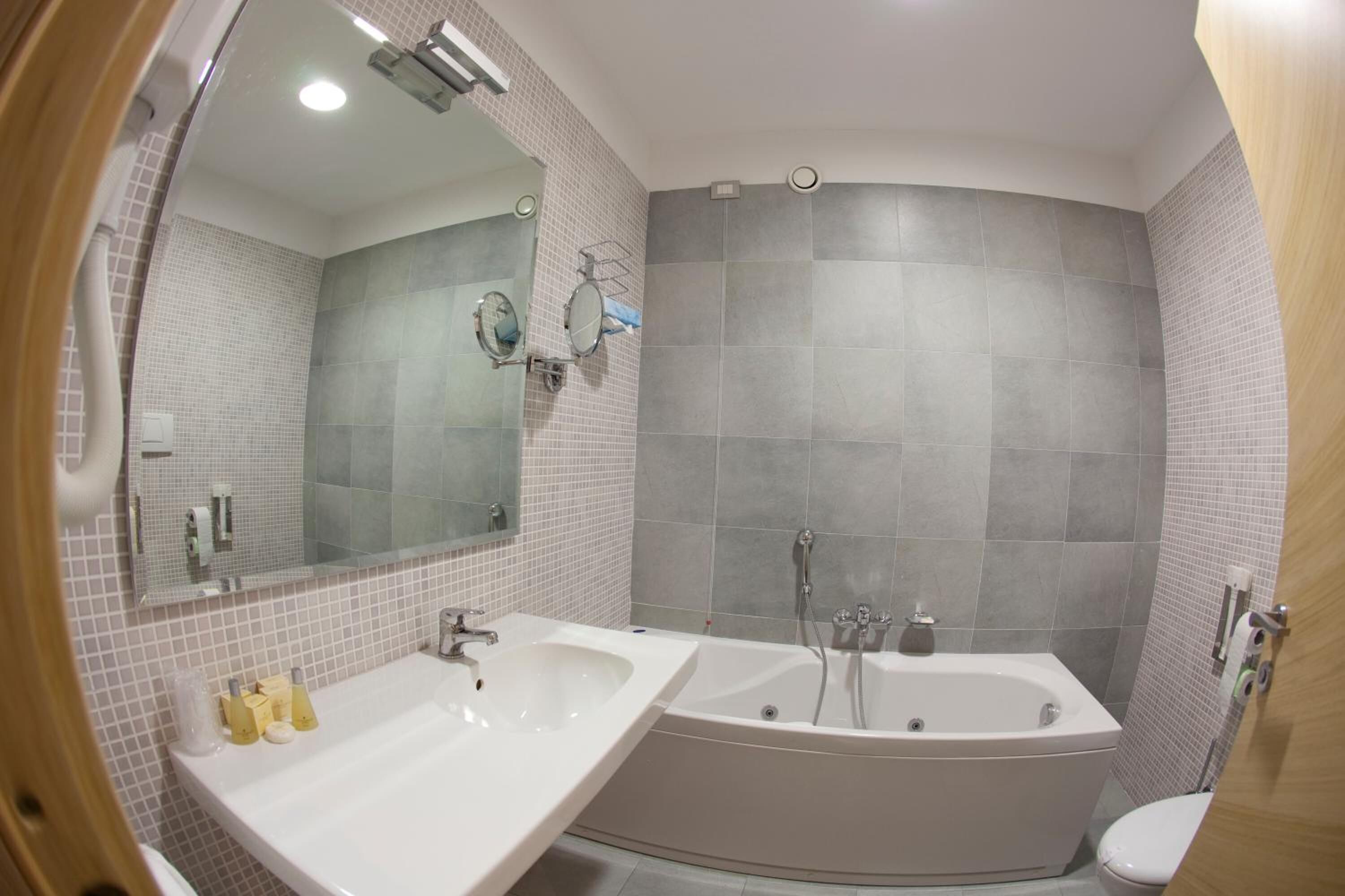 shower, free toiletries, hair dryer, slippers