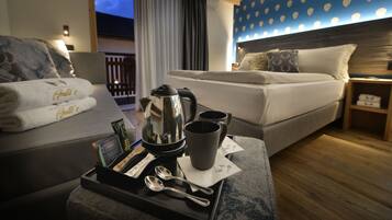 Down duvets, minibar, in-room safe, desk