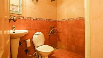 Shower, towels, soap, shampoo