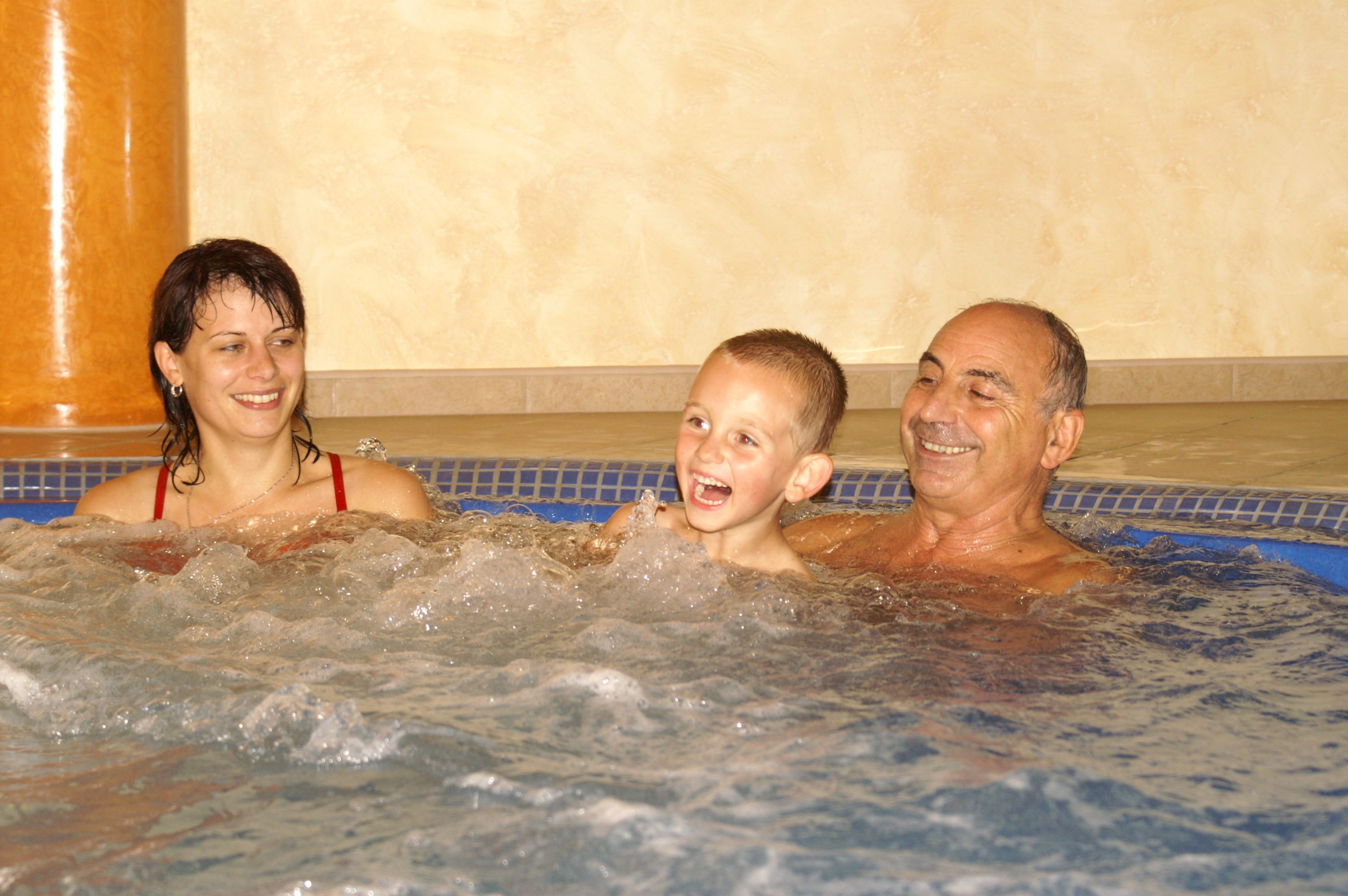indoor pool, pool loungers
