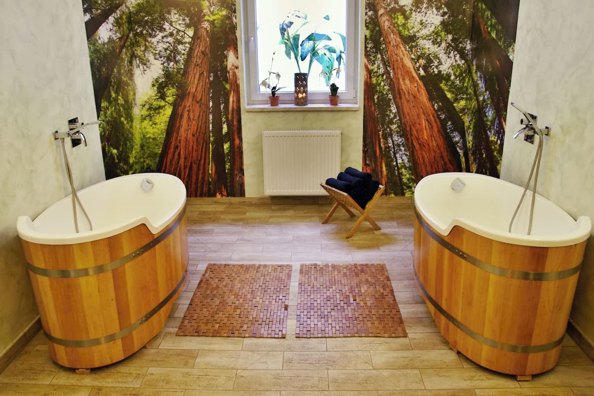 sauna, hot tub, body treatments, mud baths, aromatherapy