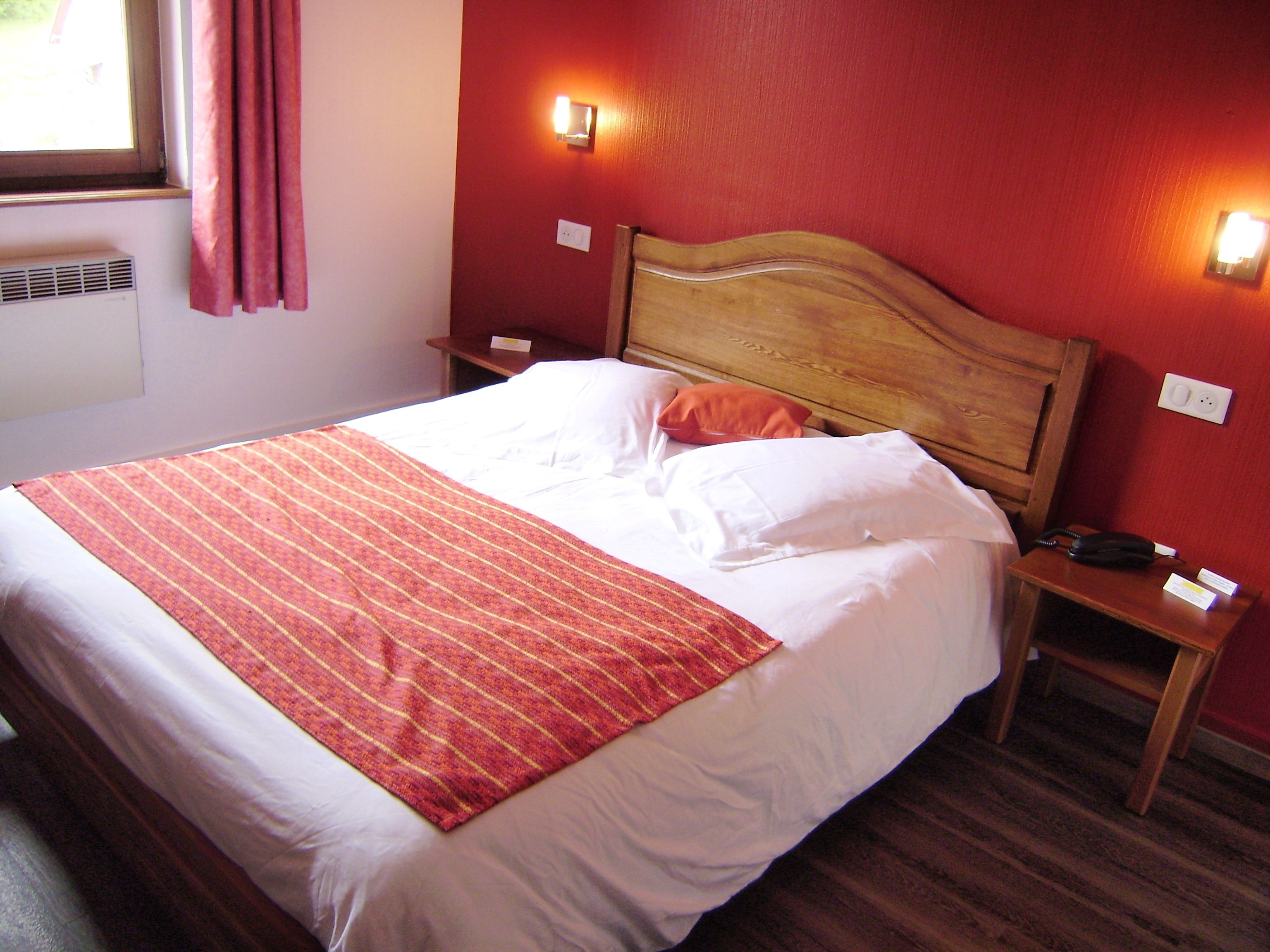 premium bedding, desk, blackout curtains, free wifi