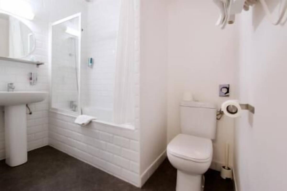 free toiletries, hair dryer, towels