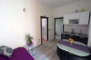 Classic Apartment | Private kitchen | Fridge, electric kettle - Kuzma Rooms (Split)