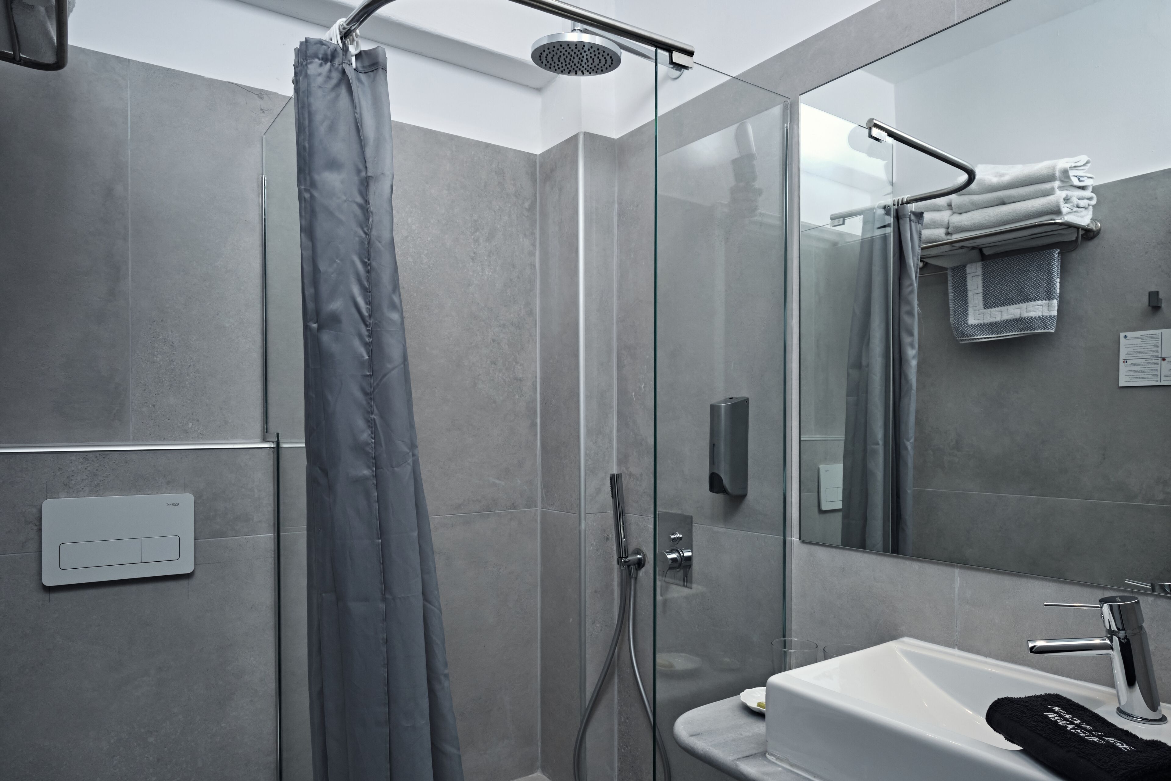 shower, eco-friendly toiletries, hair dryer, bathrobes