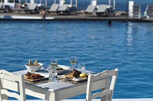 Lunch and dinner served, beach views 