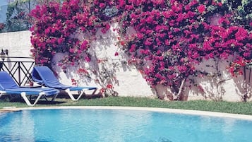 Indoor pool, pool loungers