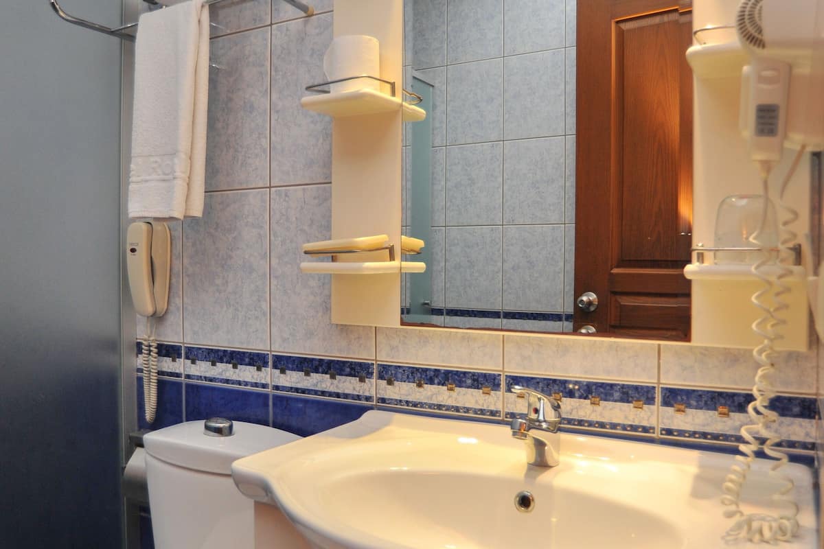 shower, free toiletries, hair dryer, slippers