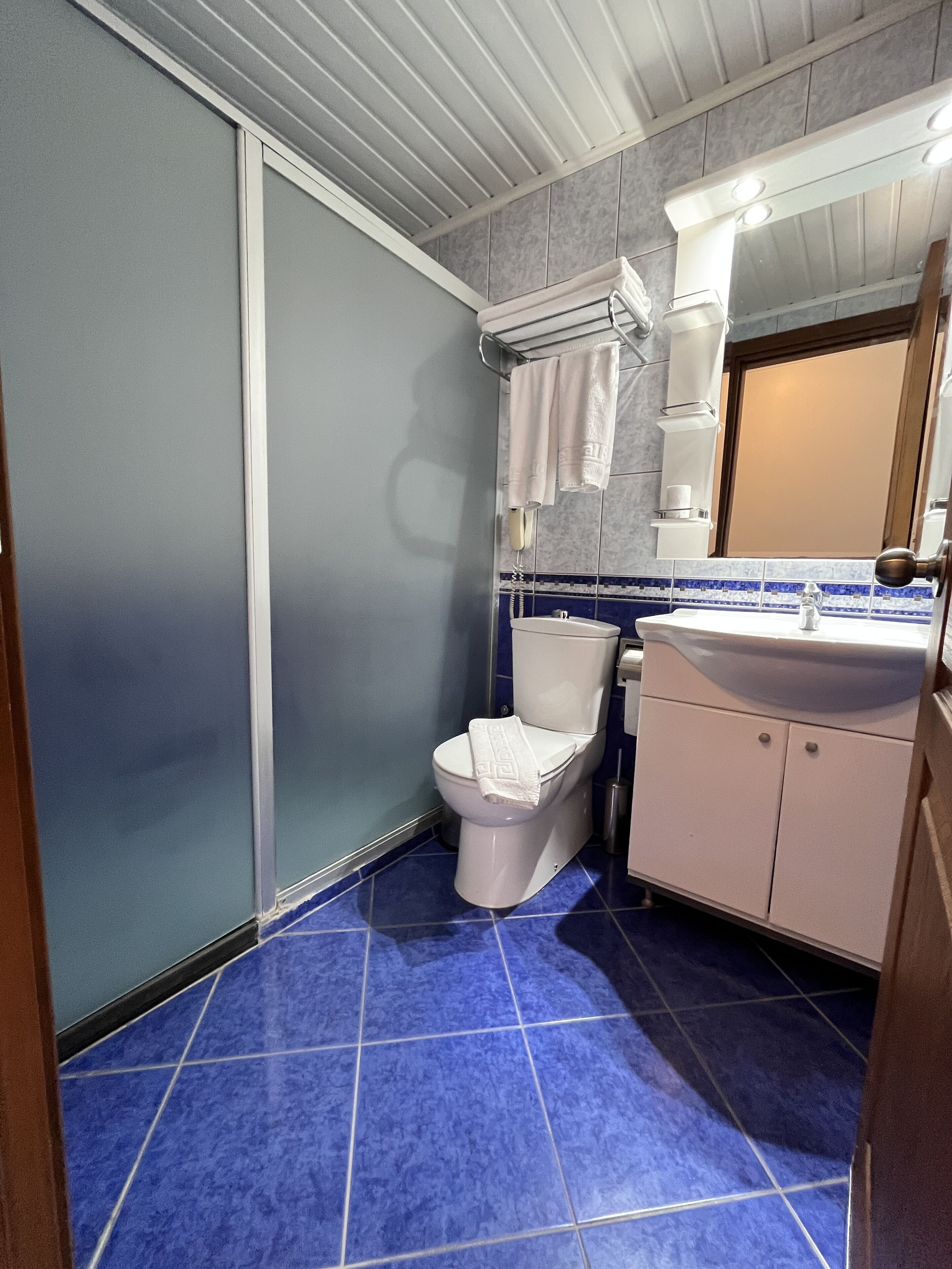 shower, free toiletries, hair dryer, slippers