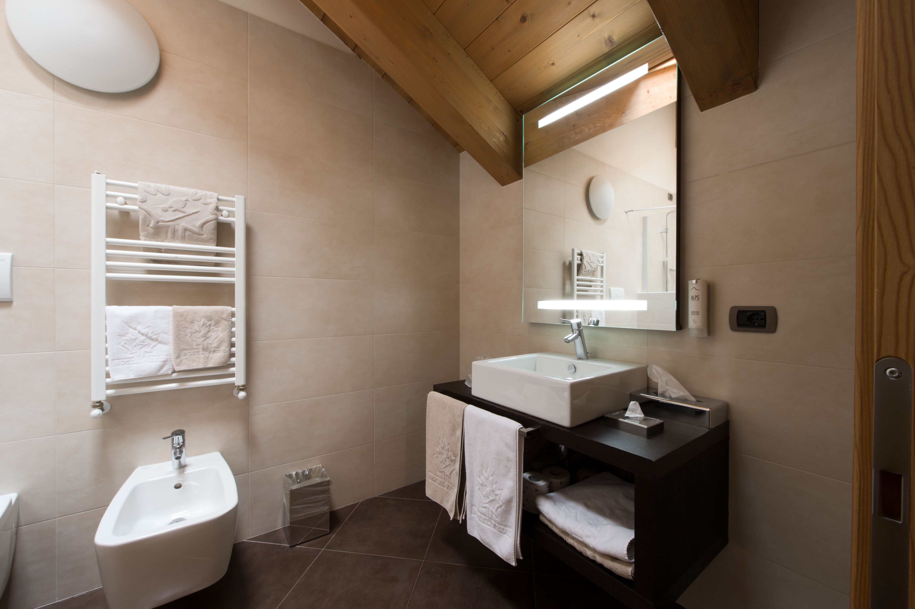 camera mansardata con balcone | bathroom | hair dryer, bidet, towels