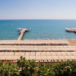 Private beach, sun-loungers, beach umbrellas, beach volleyball