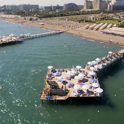 Private beach, sun-loungers, beach umbrellas, beach volleyball