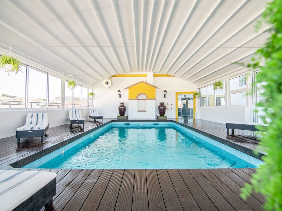 Outdoor pool, open 8 AM to 8 PM, sun loungers