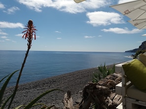 Déjeuner et dîner servis sur place, vue sur la plage