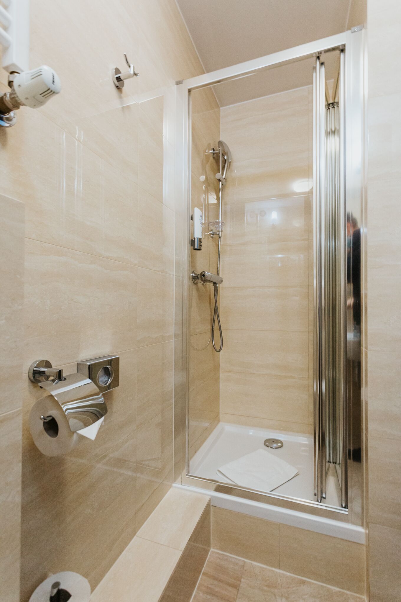 free toiletries, hair dryer, towels