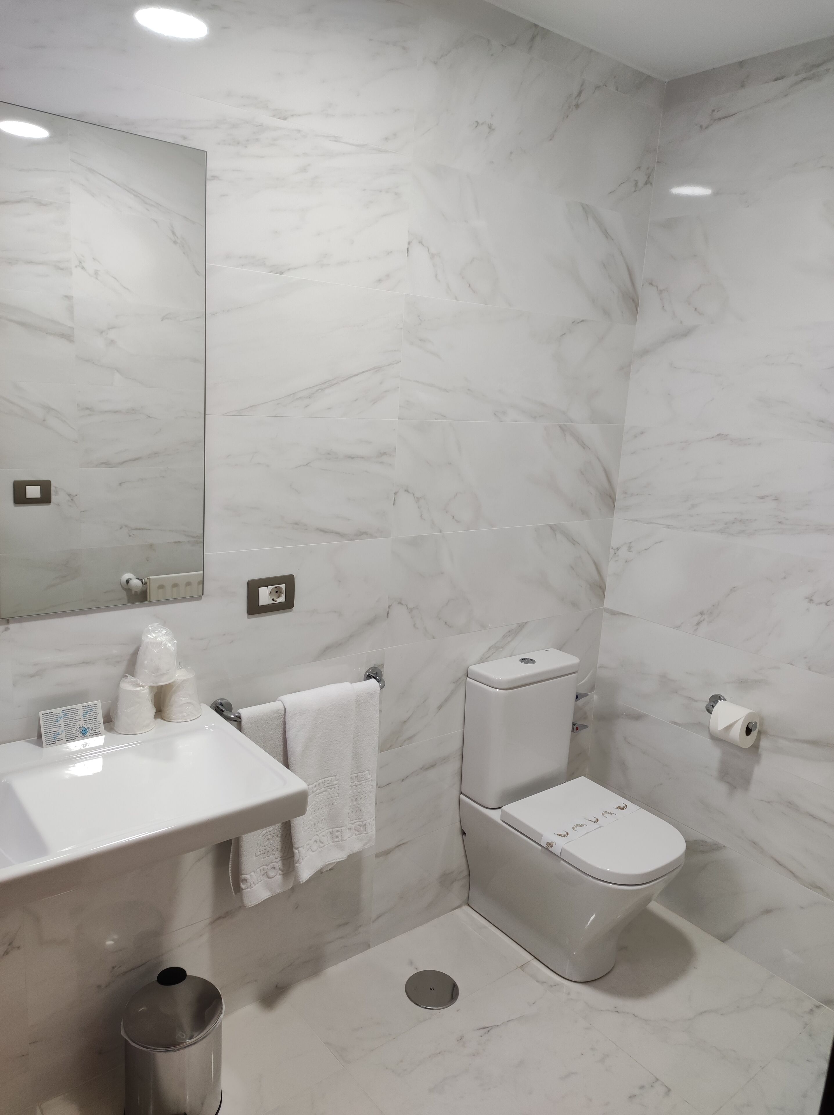 standard triple room | bathroom | shower, hair dryer, towels, soap