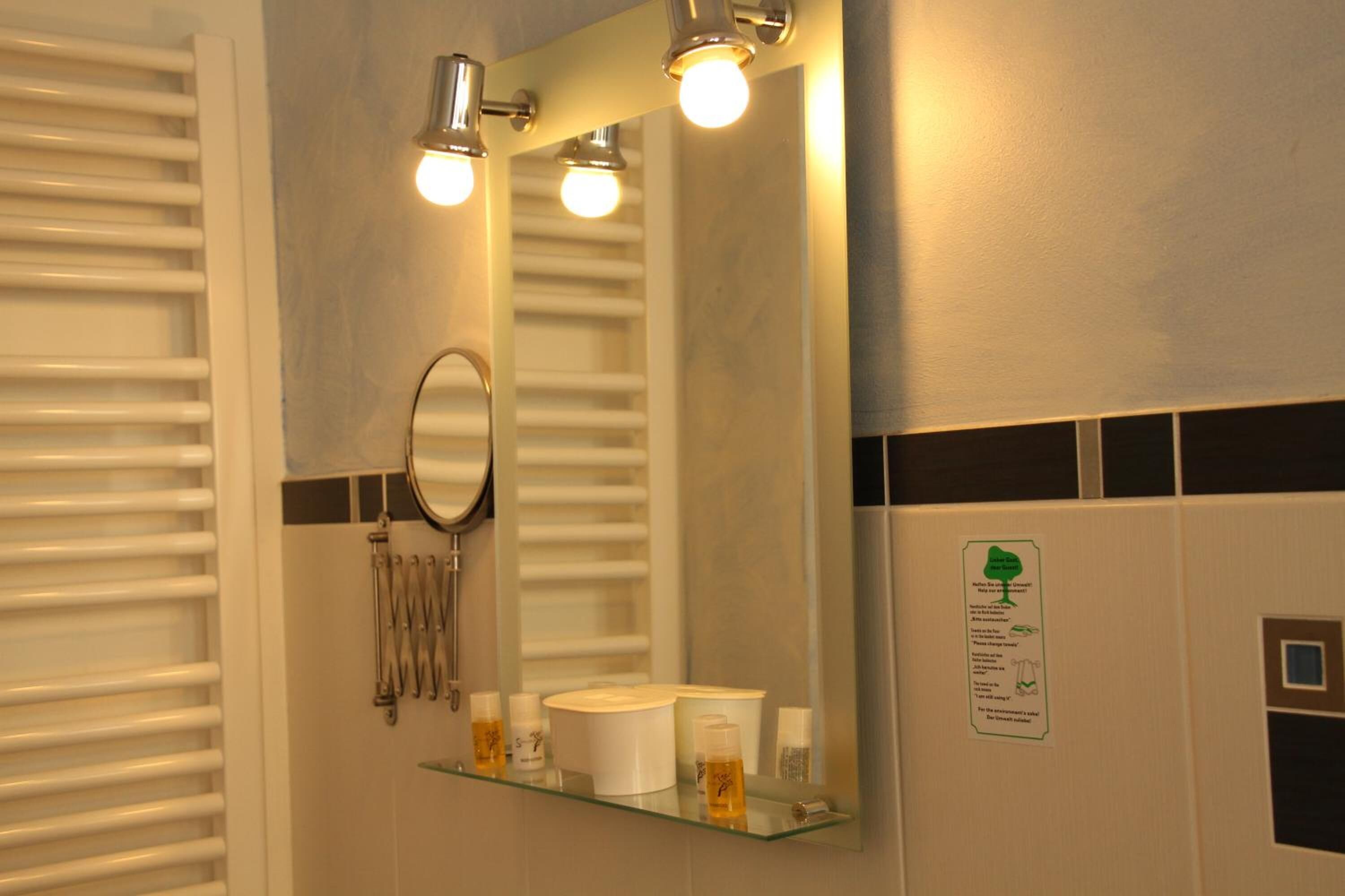 free toiletries, hair dryer, towels