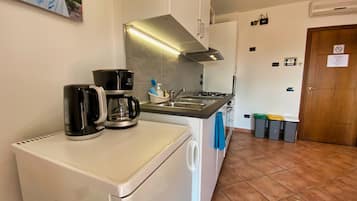 Standard-Apartment, 1 Schlafzimmer, Balkon, Seeblick (Street Side) | Eigene Küche | Großer Kühlschrank, Ofen, Herdplatte