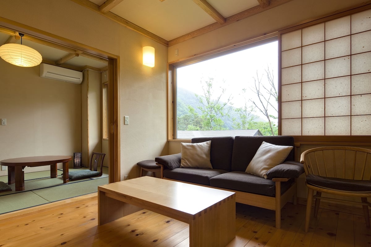 Phòng, không hút thuốc (Japanese-Western, Half Open-air bath) | Chăn bông, két bảo mật tại phòng, truy cập Internet không dây miễn phí