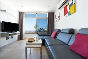 21-inch TV with satellite channels, DVD player