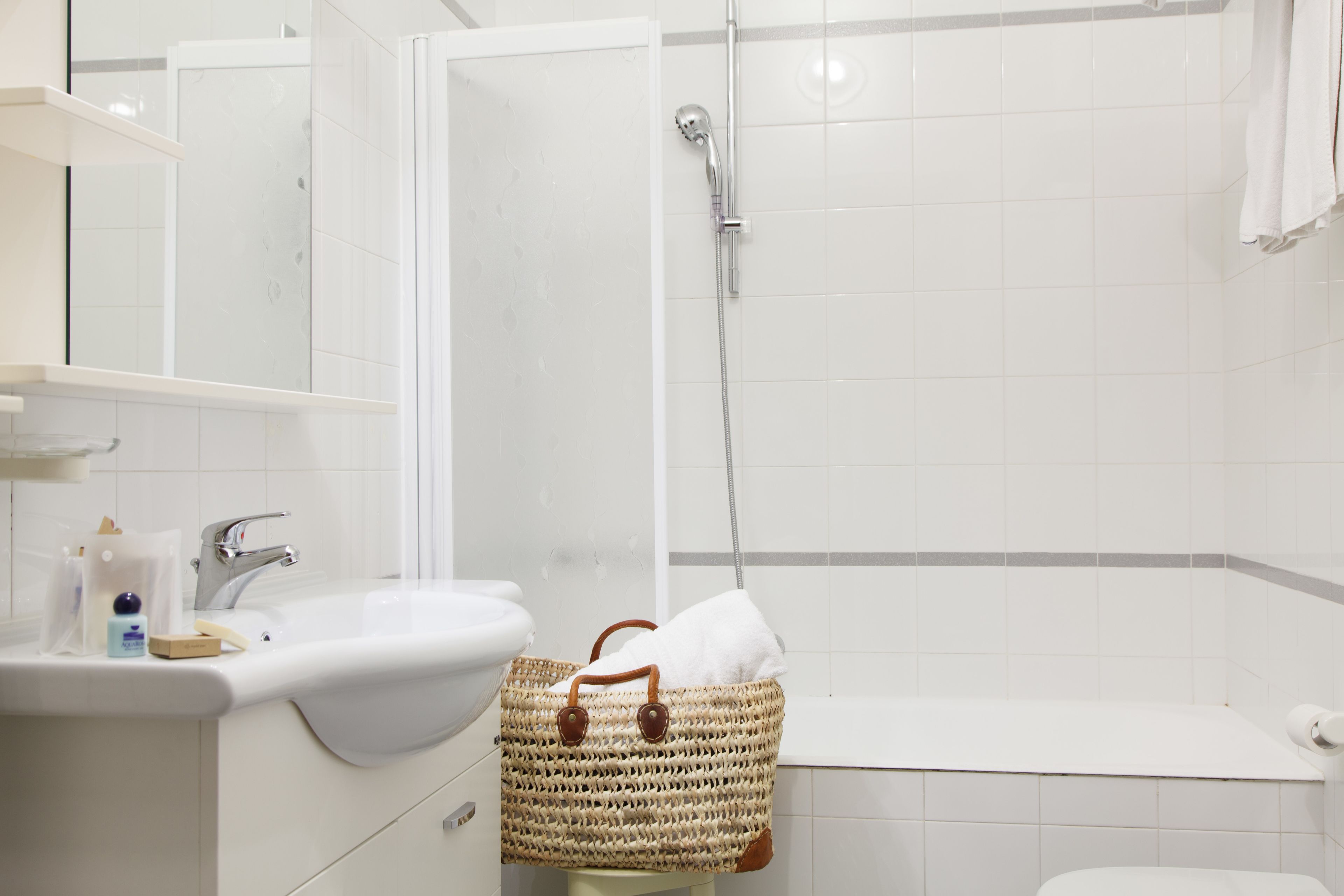 free toiletries, hair dryer, slippers, bidet