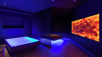 Behandlingsrum til par, sauna, boblebad, dampbad, tyrkisk bad/hammam