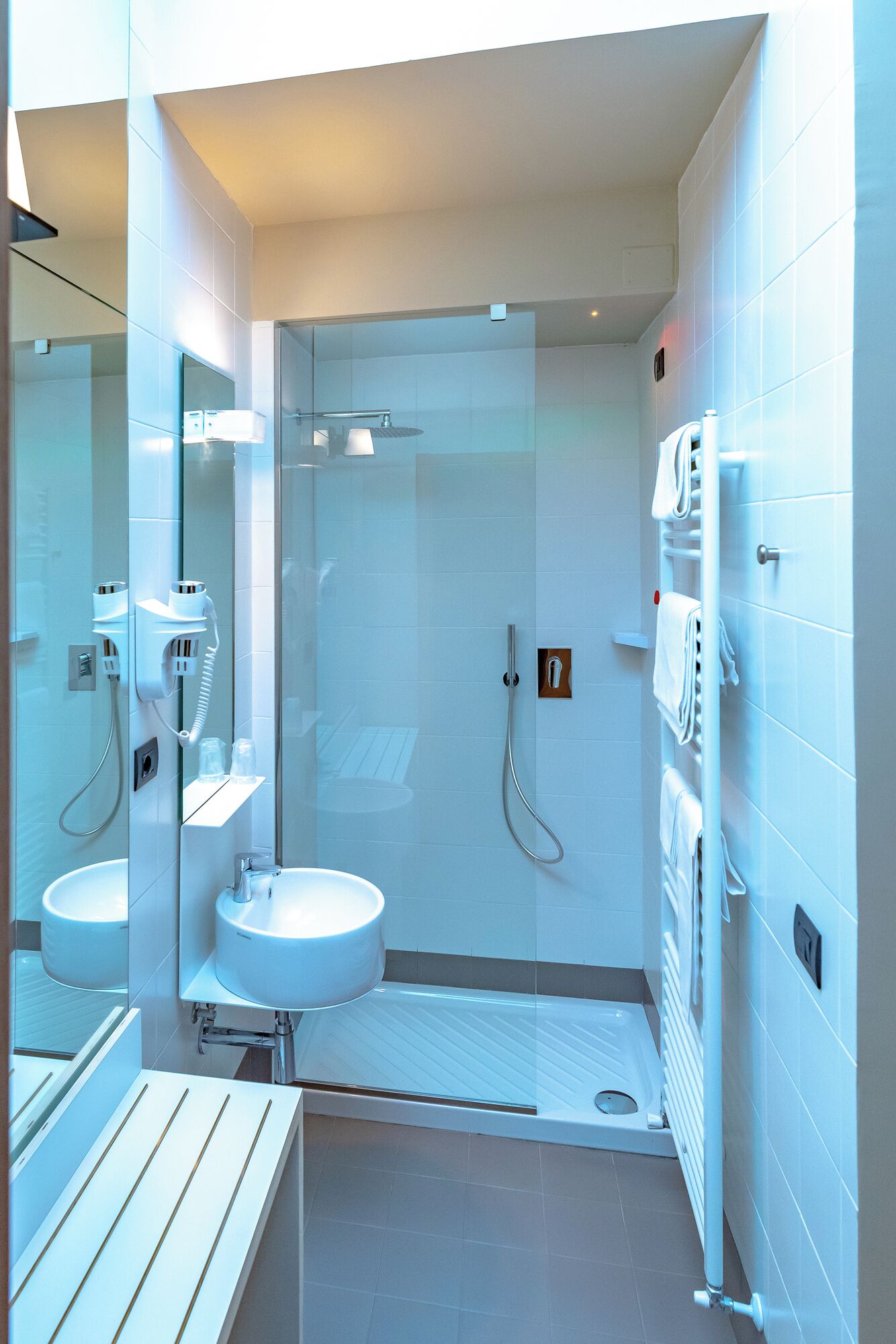 superior quadruple room | bathroom | shower, rainfall showerhead, free toiletries, hair dryer