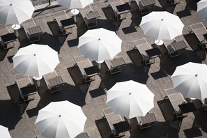 Sun loungers, beach umbrellas
