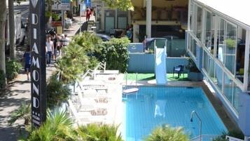 Outdoor pool, pool loungers