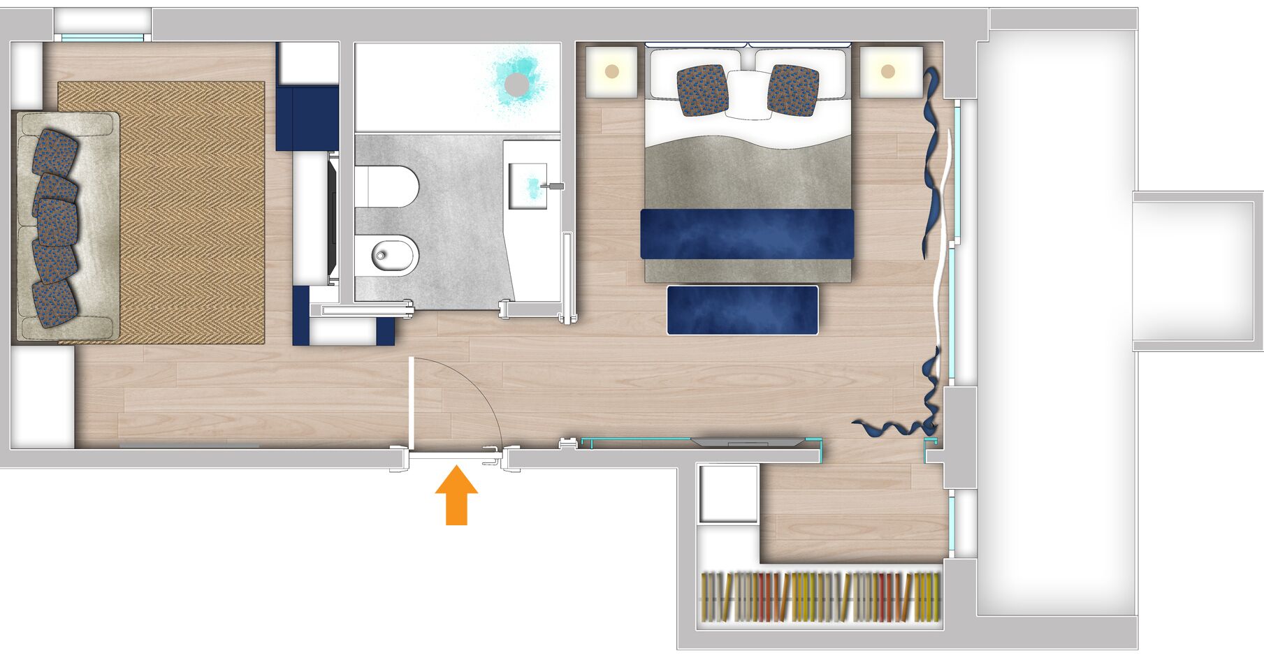 junior studio suite | floor plan