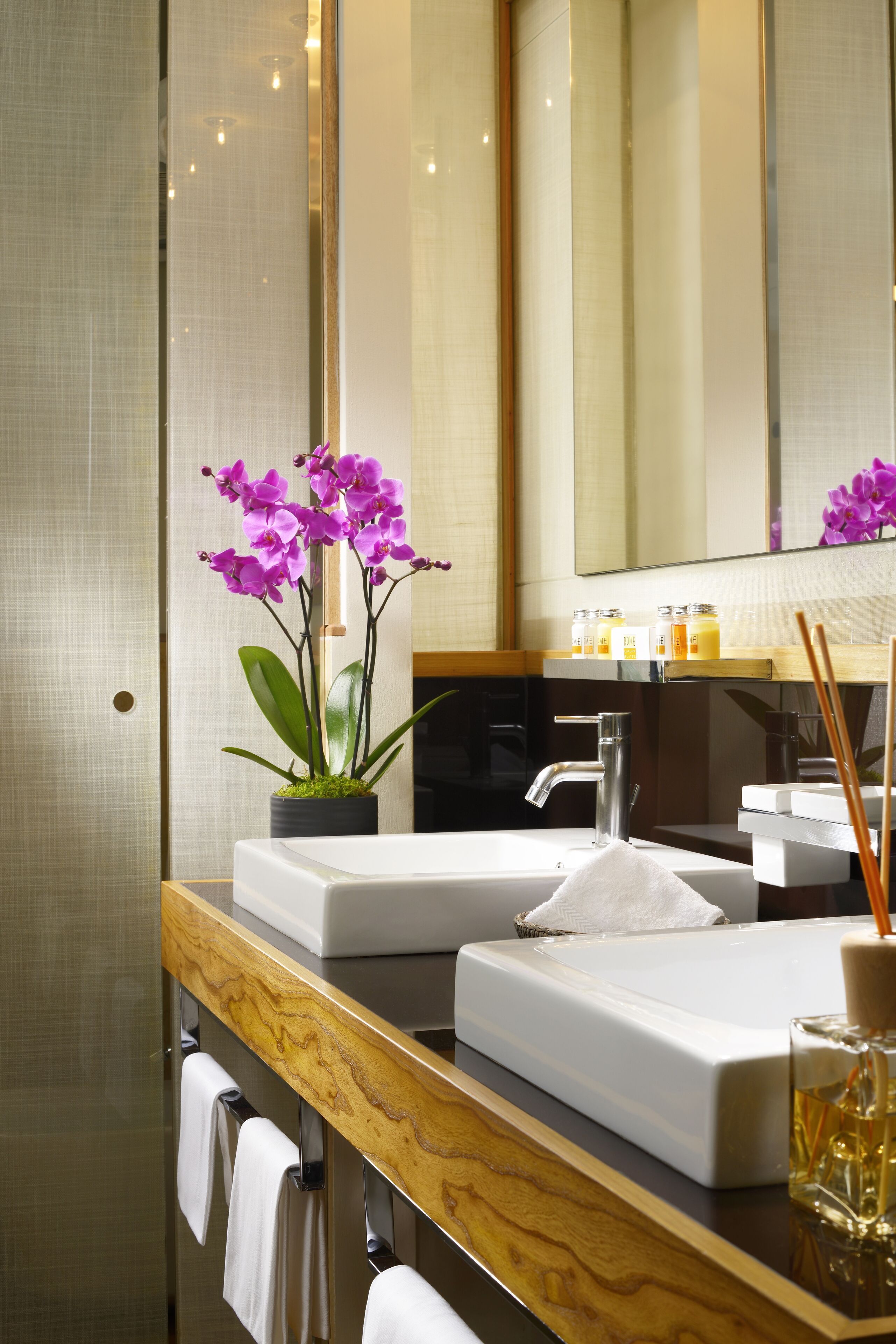 deluxe double room | bathroom | shower, hair dryer, bathrobes, slippers