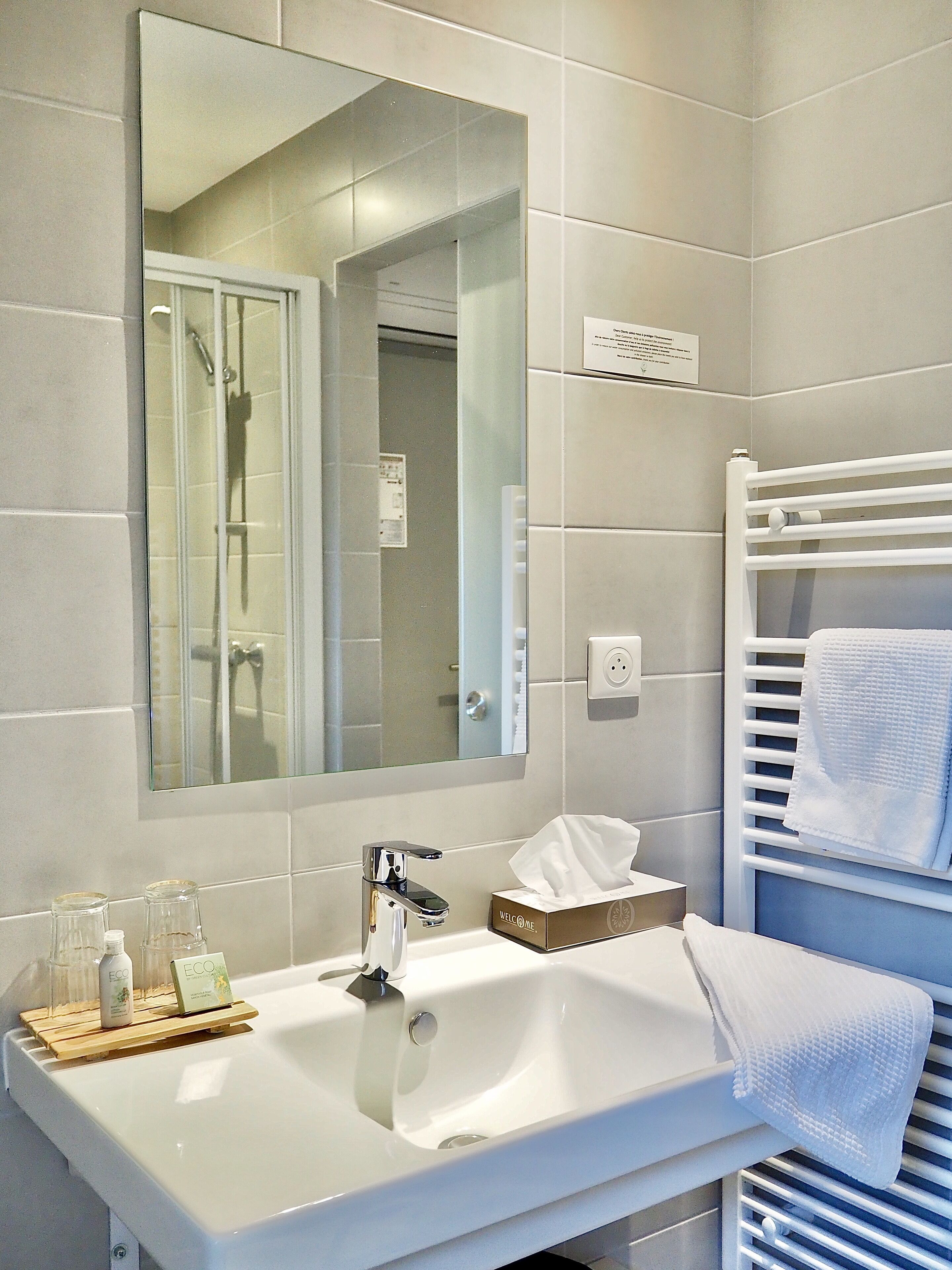 free toiletries, hair dryer, towels, soap