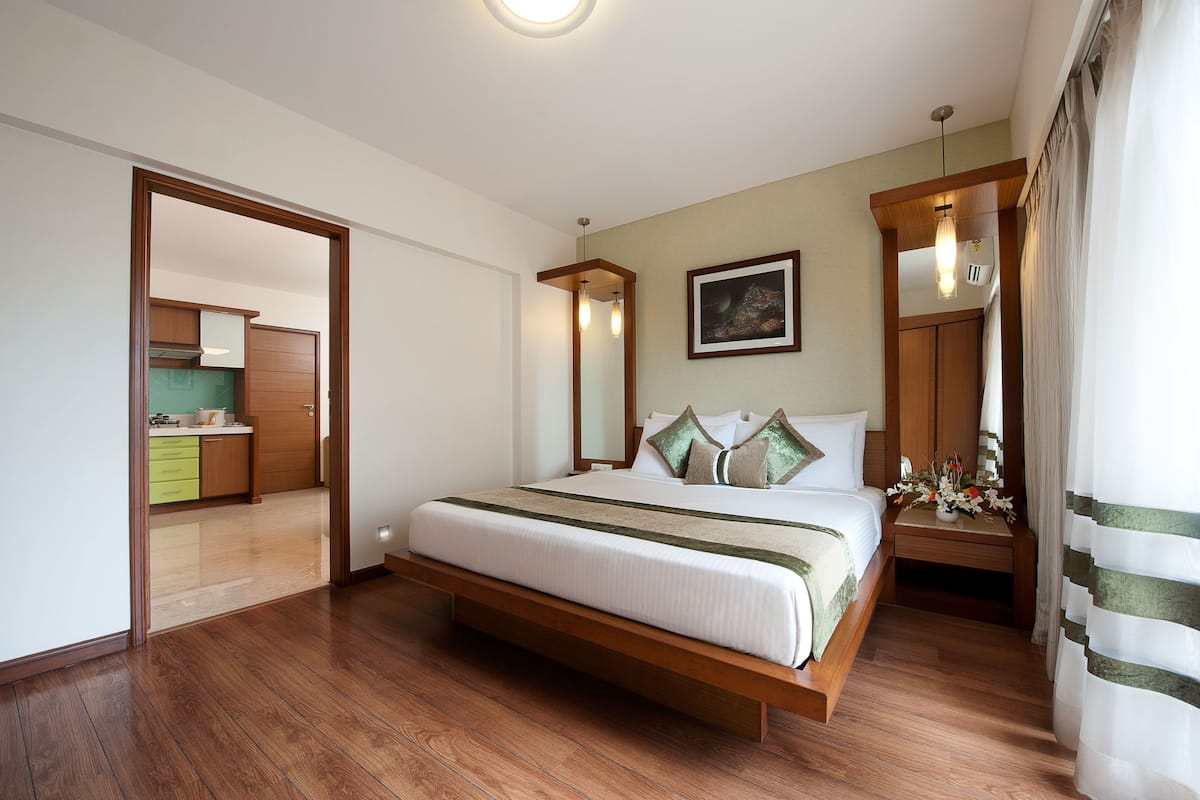 Appartamento, 1 camera da letto | Biancheria da letto di alta qualità, minibar, una cassaforte in camera