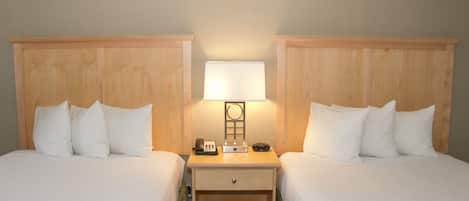 Deluxe Room, 2 Double Beds, Non Smoking | Pillowtop beds, iron/ironing board, free cribs/infant beds