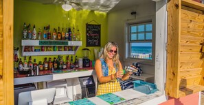 Blick auf den Pool, nur an bestimmten Tagen geöffnet