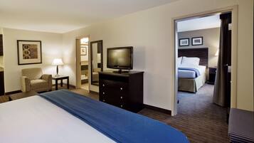 Desk, blackout drapes, iron/ironing board, rollaway beds
